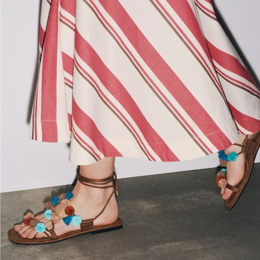 New Zara beaded strappy sandals in U.S. size 8